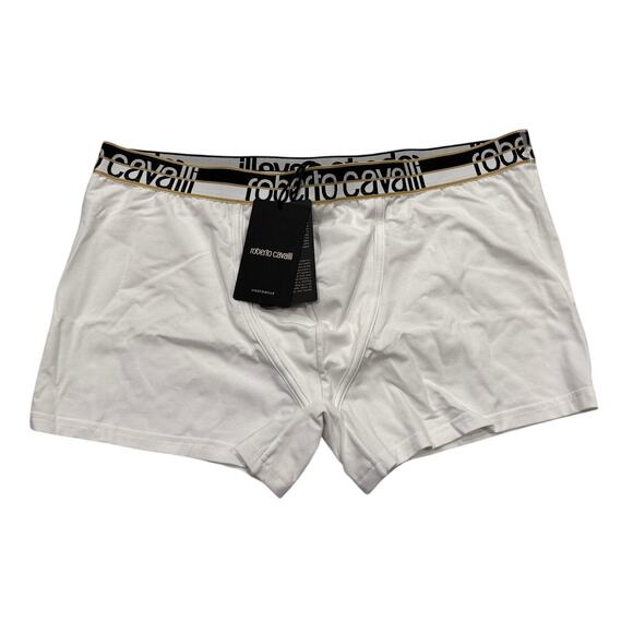 13-63 ROBERTO CAVALLI Men's NWT Boxer Brief Cotton Knitted Panties White 2XL - Picture 3 of 6